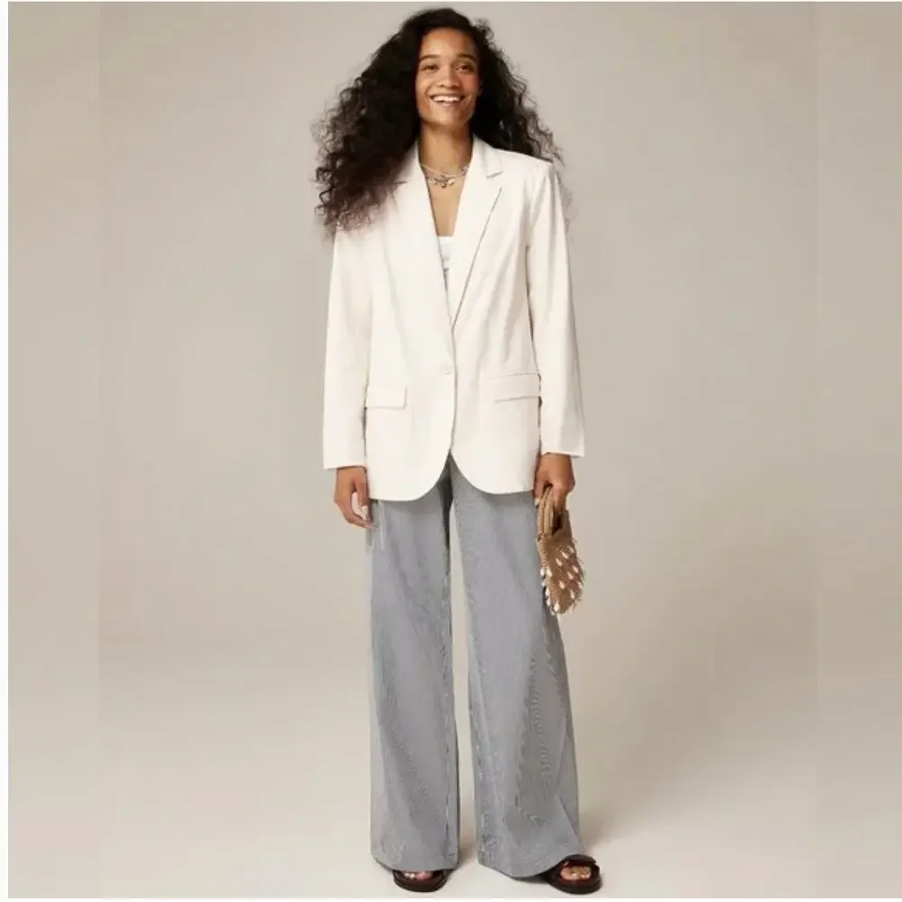 J.Crew Easy Fit Blazer 4 White Cream NWT Textured Cotton CK102 J.Crew Jacket